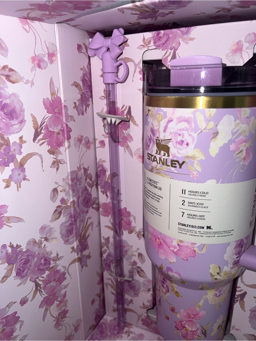 Limited Edition Stanley X LoveShackFancy in Happy Thoughts Pink Floral Pattern - Picture 7 of 10